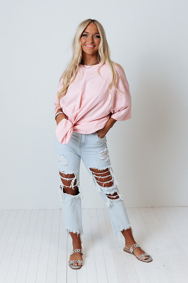 Timely Reminder Shift Tee In Pink Image - 2