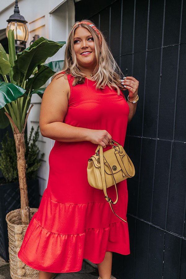 Summer Masquerade Shift Dress In Red Curves