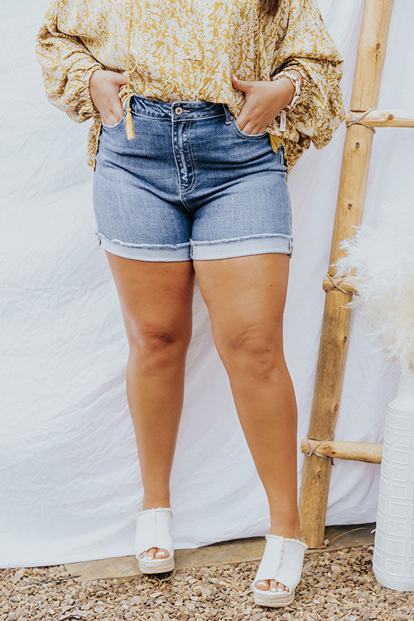 KanCan The Yaya High Waist Shorts In Dark Wash Curves Image - 1