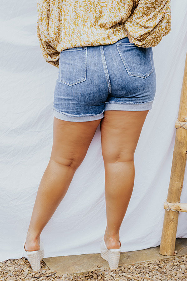 KanCan The Yaya High Waist Shorts In Dark Wash Curves Image - 5