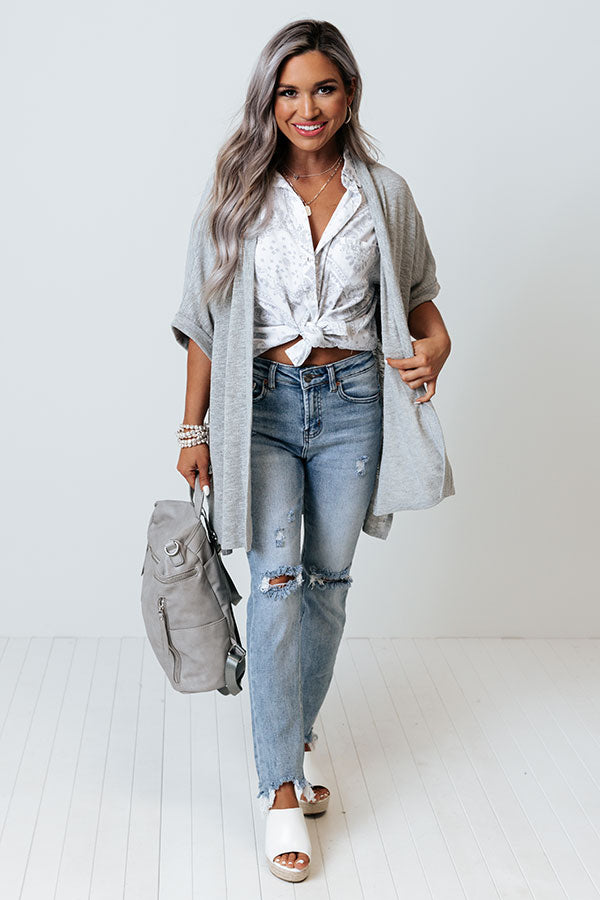 Major Milestone Knit Cardigan In Grey Image - 1