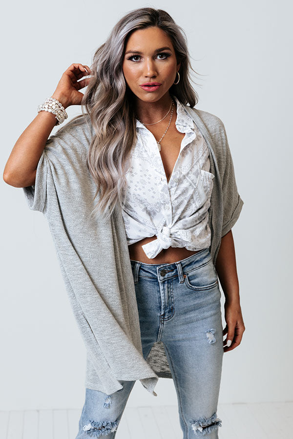 Major Milestone Knit Cardigan In Grey Image - 2