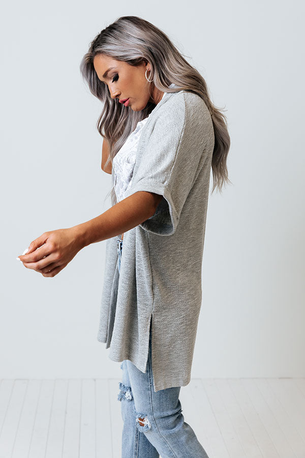 Major Milestone Knit Cardigan In Grey Image - 3