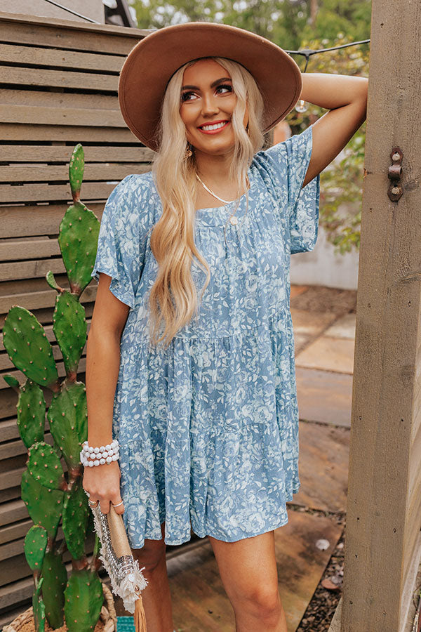 Seaside Sips Shift Dress In Blue Image - 2