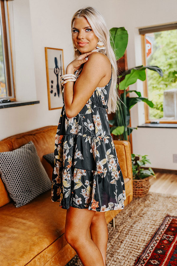 Major Event Floral Dress in Black Image - 2