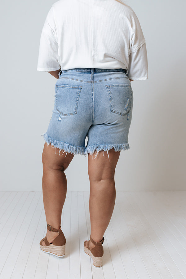 The Markie High Waist Distressed Shorts Curves Image - 4