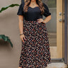 Poised In Paris Floral Skirt In Black   Curves Image - 1