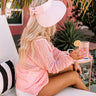Seaside Style Raffia Visor In Pink Image - 1