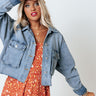 Everyday Inspo Crop Denim Jacket Image - 1