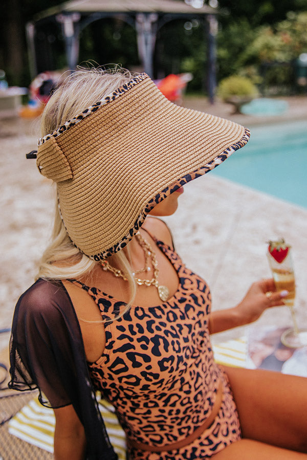 Miami Pier Raffia Visor In Tan Image - 2