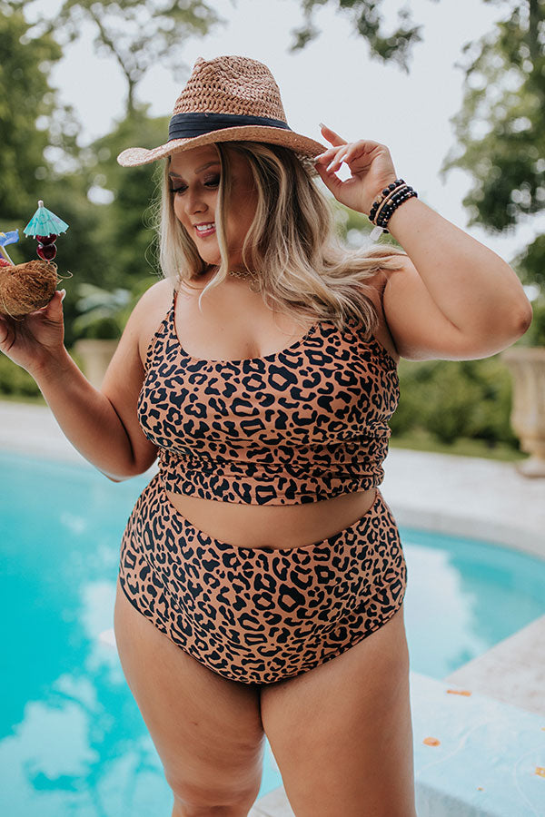 Blooms And Bliss High Waist Reversible Bikini Bottoms in Leopard Print Curves Image - 2