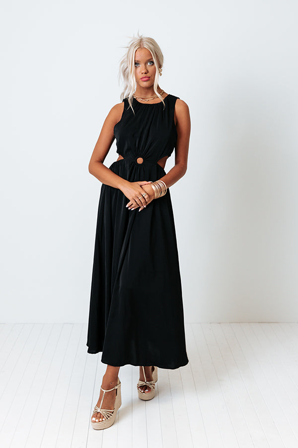 Charming Retreat Cut-Out Maxi In Black