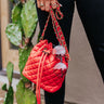 Champagne Craving Quilted Faux Leather Crossbody In Red Image - 1