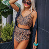 Beach Appeal High Waist Reversible Bikini Bottoms in Leopard Print Image - 1