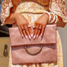 Chic Efforts Faux Leather Clutch In Blush Image - 1