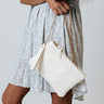 New Attention Woven Clutch In Ivory Image - 1