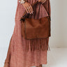 Uptown Charm Faux Leather Tote In Brown Image - 1