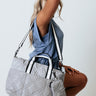 Trust The Process Quilted Tote In Grey Image - 1