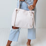 Mark My Words Faux Leather Tote In Stone Image - 1