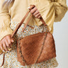 Charming Retreat Woven Crossbody In Brown Image - 1