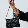 Down To The Wire Quilted Clutch In Black Image - 1