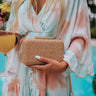 Chic Splendor Woven Clutch In Natural Image - 1