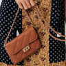 Down To The Wire Quilted Clutch In Camel Image - 1
