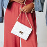 Down To The Wire Quilted Clutch In White Image - 1