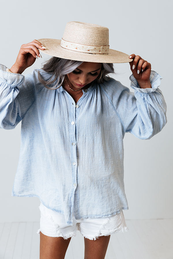 Chic Efforts Shift Top In Sky Blue Image - 4