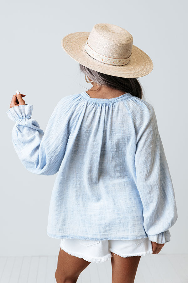 Chic Efforts Shift Top In Sky Blue Image - 5