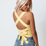 Finest Wine Lace Up Crop Top In Yellow Image - 1