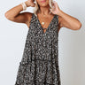 Free Yourself Floral Shift Dress In Black Image - 1