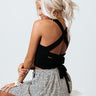 Finest Wine Lace Up Crop Top In Black Image - 1