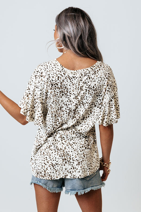 Remain Calm Leopard Shift Top Image - 4