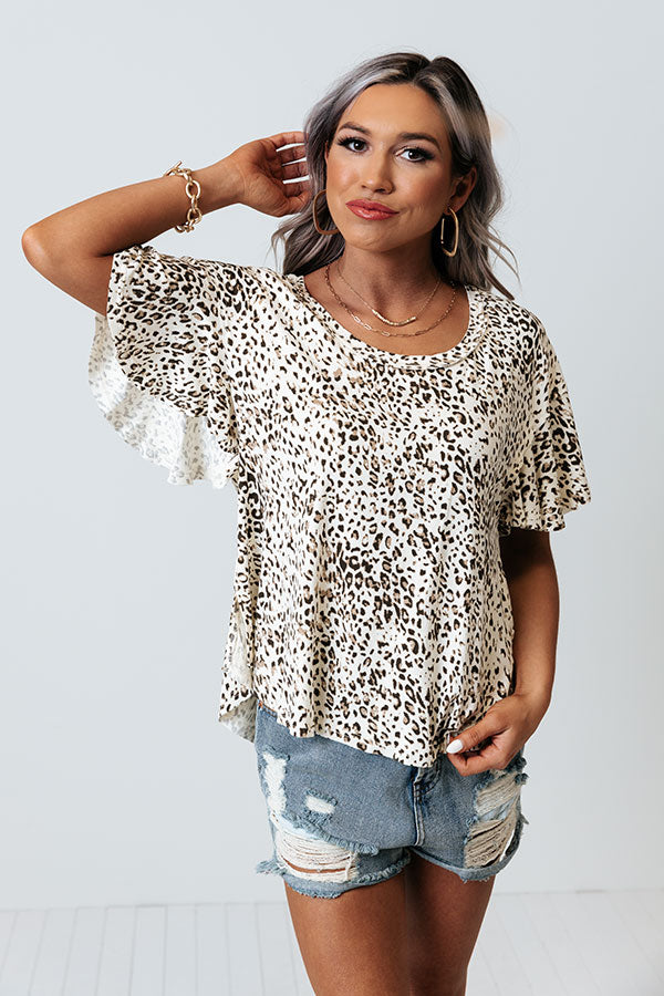 Remain Calm Leopard Shift Top Image - 1