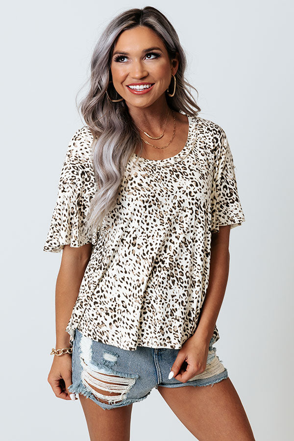Remain Calm Leopard Shift Top Image - 3