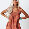 Versailles Swooning Polka Dot Tank In Aurora Red Image - 1