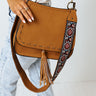 Low Profile Faux Leather Crossbody In Camel Image - 1