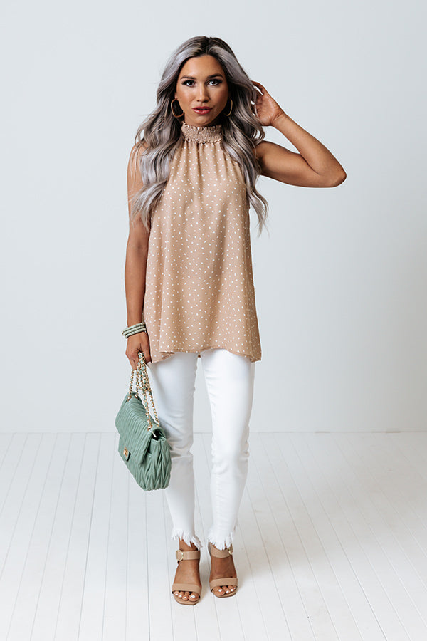 Easy As Pie Polka Dot Top In Iced Latte Image - 2