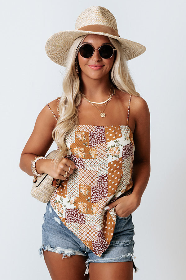 High Tower Ave Colorblock Top In Copper Image - 1