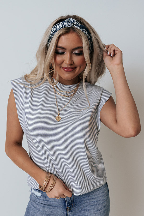 The Stardom Stripe Top In Blue Image - 3