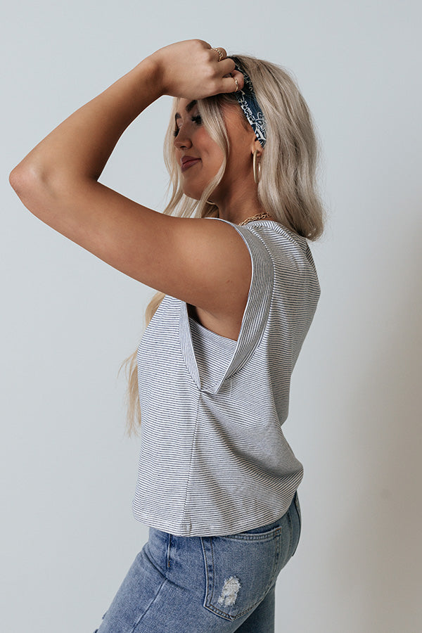 The Stardom Stripe Top In Blue Image - 4