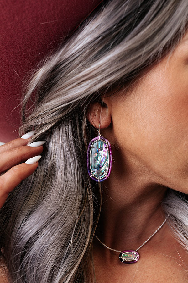 Kendra Scott Threaded Elle Silver Drop Earrings in Lilac Abalone ...