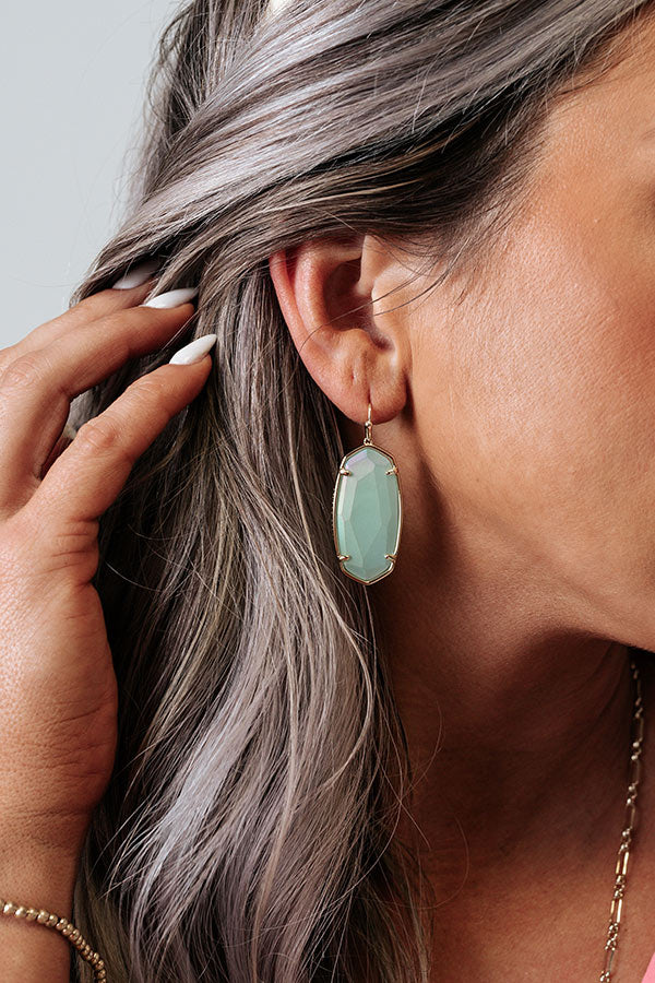 Kendra Scott Faceted Elle Drop Earrings In Matte Iridescent Mint Glass Image - 2