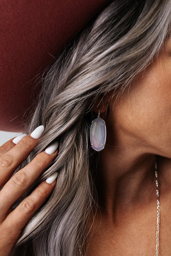 Kendra Scott Faceted Elle Drop Earrings in Matte Iridescent Lilac Glass Image - 2