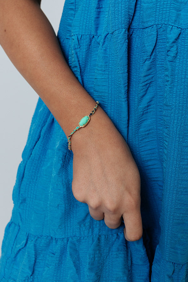 Kendra Scott Elaina Gold Braided Friendship Bracelet in Mint Magnesite Image - 1