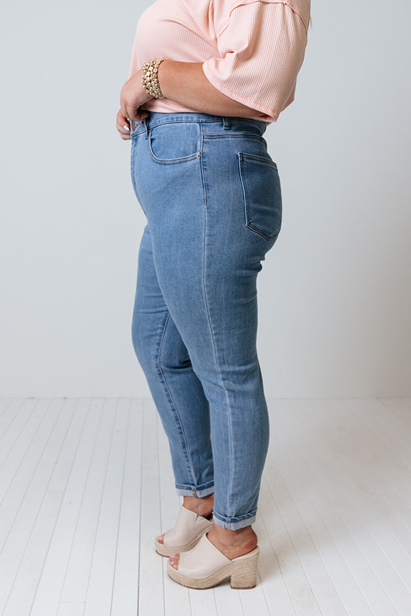Risen The Jozie High Waist Skinny In Light Wash Curves Image - 3