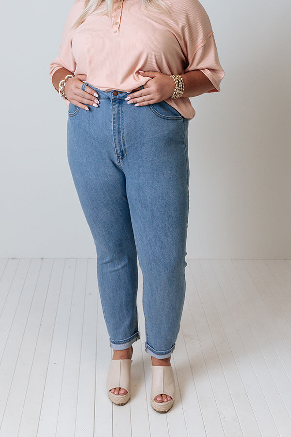 Risen The Jozie High Waist Skinny In Light Wash Curves