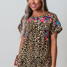 Learn To Love Embroidered Leopard Top Image - 1