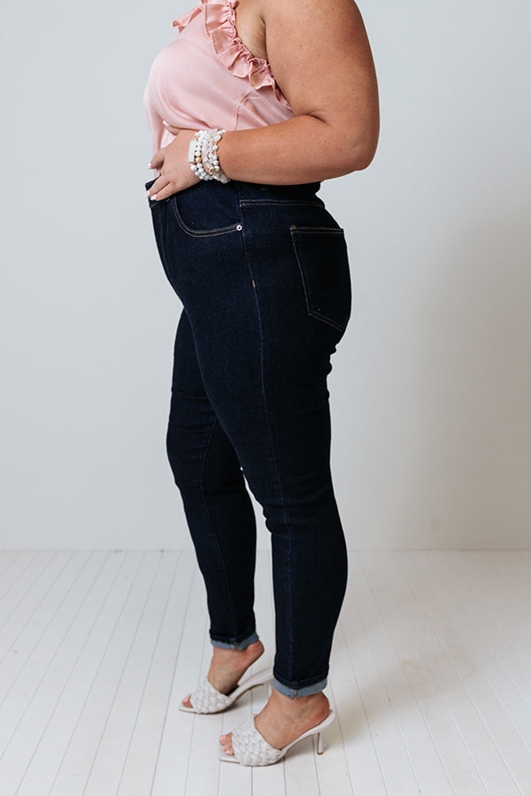 Risen The Jozie High Waist Skinny In Dark Wash Curves Image - 3